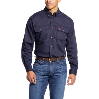 Ariat Work: FR Solid Vent Camisa Hombre - Azul Marino (CZPWY8492)